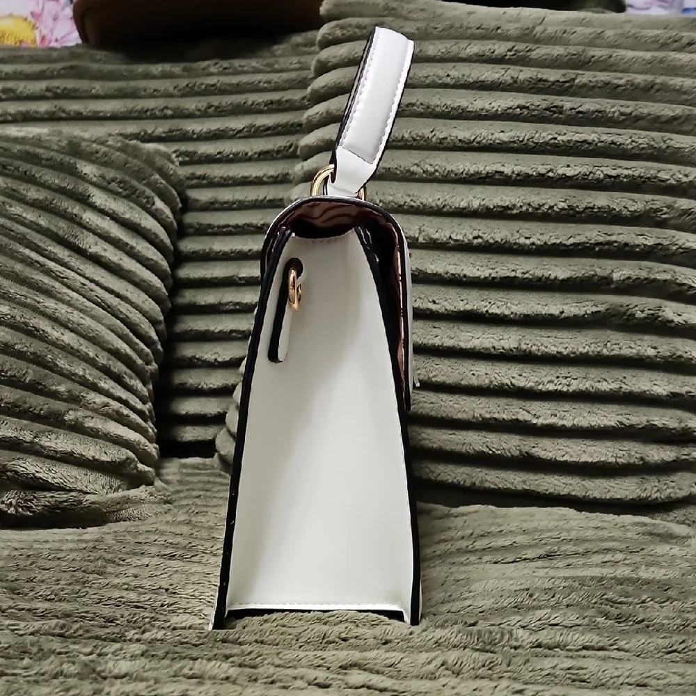 Aldo White and Gold Satchel with Butterfly Design - Picture 5 of 9